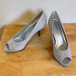 Kelly & Katie Metallic Peep Toe Heels